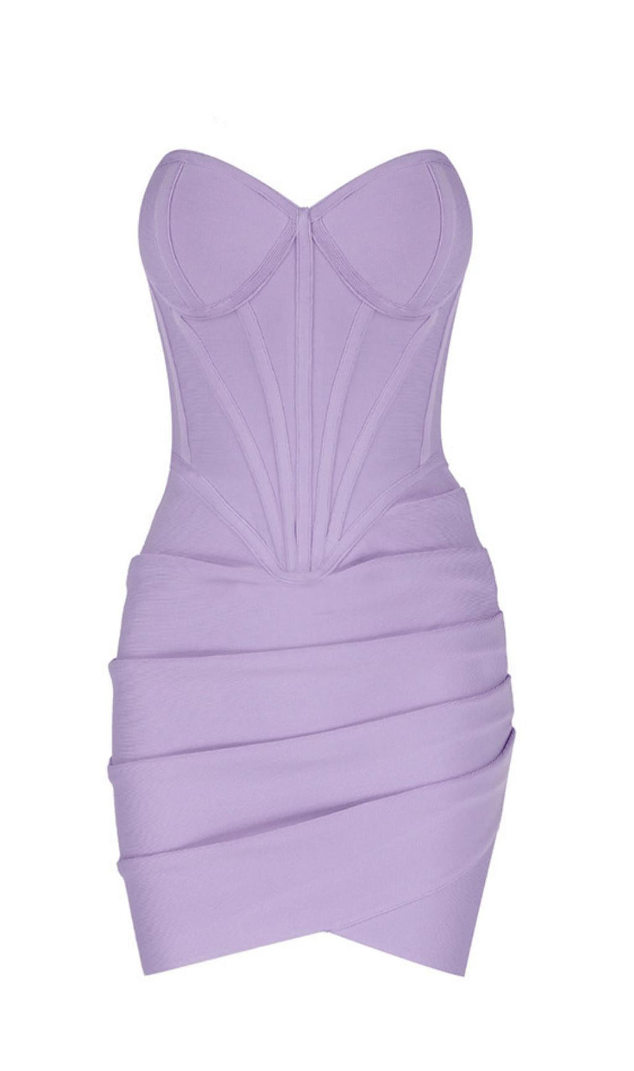 Gestreiftes Plisseekleid mit Tube-Top.