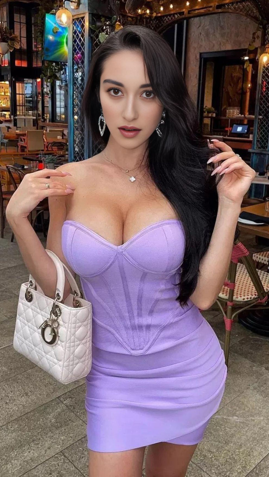 STRIPED PLEATED DRESS WITH TUBE TOP