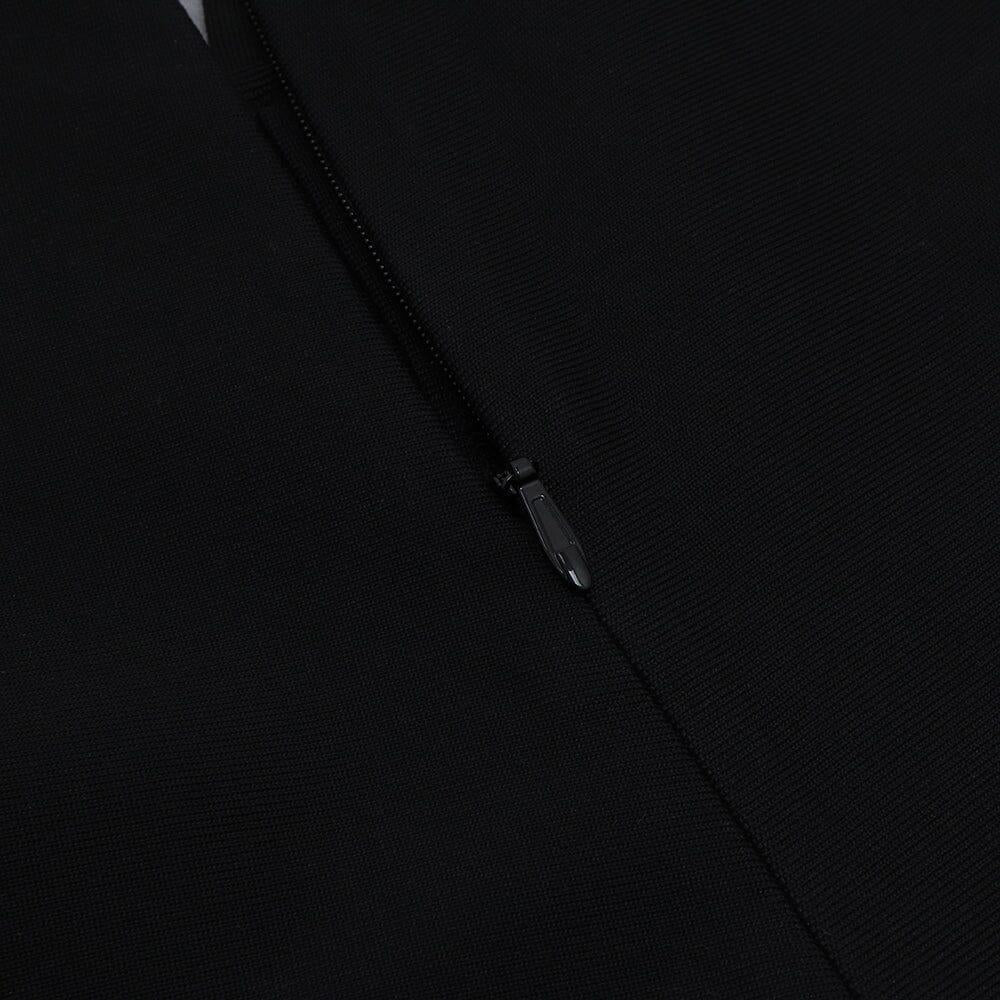ABITO MIDI CON BENDAGGIO E SCOLLO ALL'AMERICANO NERO