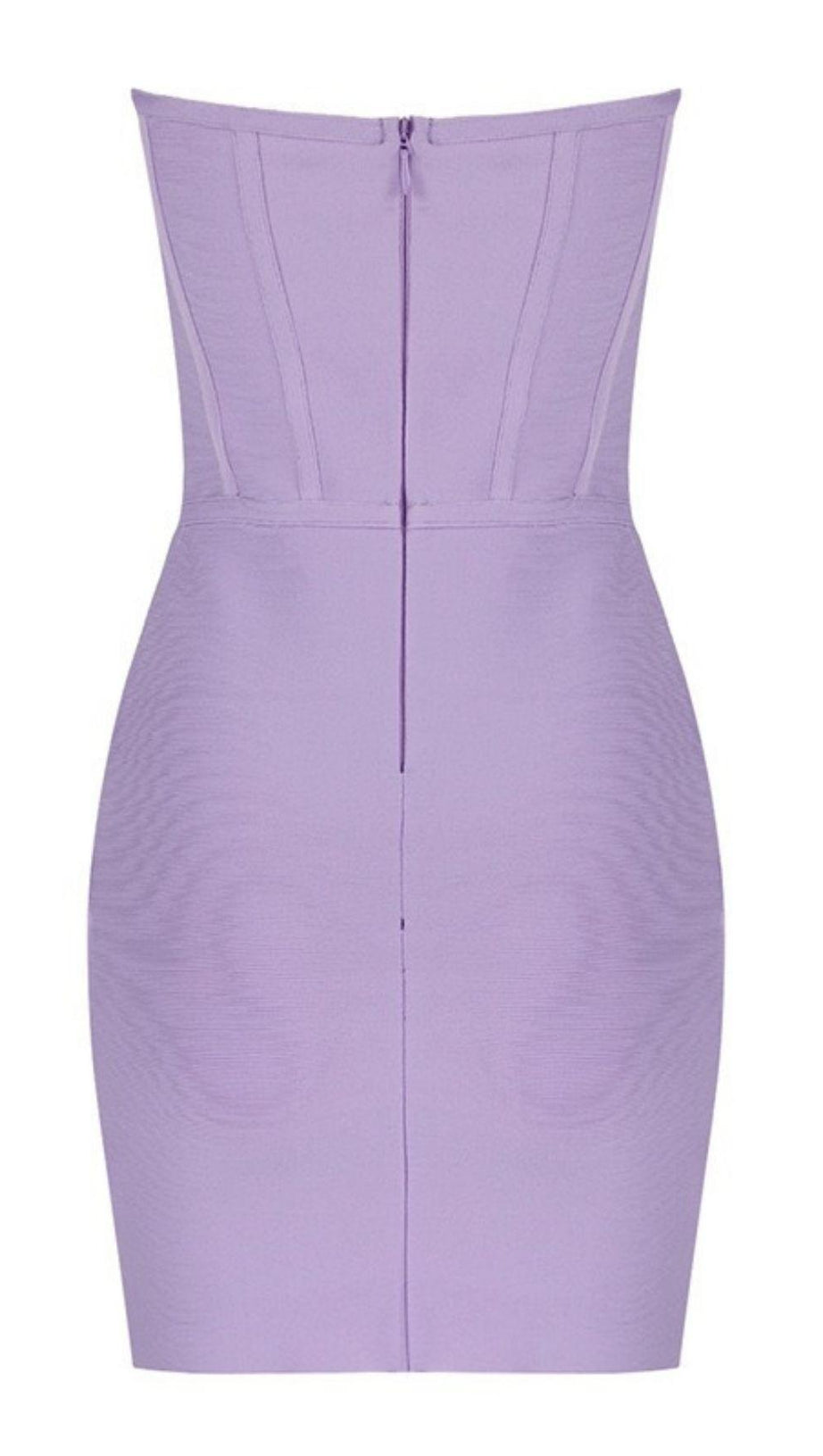 STRIPED PLEATED DRESS WITH TUBE TOP