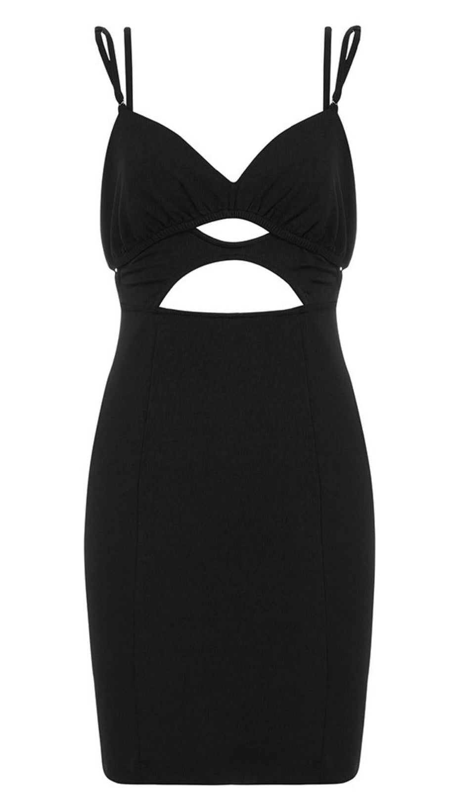 STRAPPY SLEEVELESS CUT OUT MIDI BANDAGE DRESS