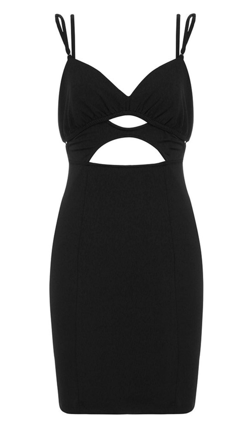 STRAPPY SLEEVELESS CUT OUT MIDI BANDAGE DRESS