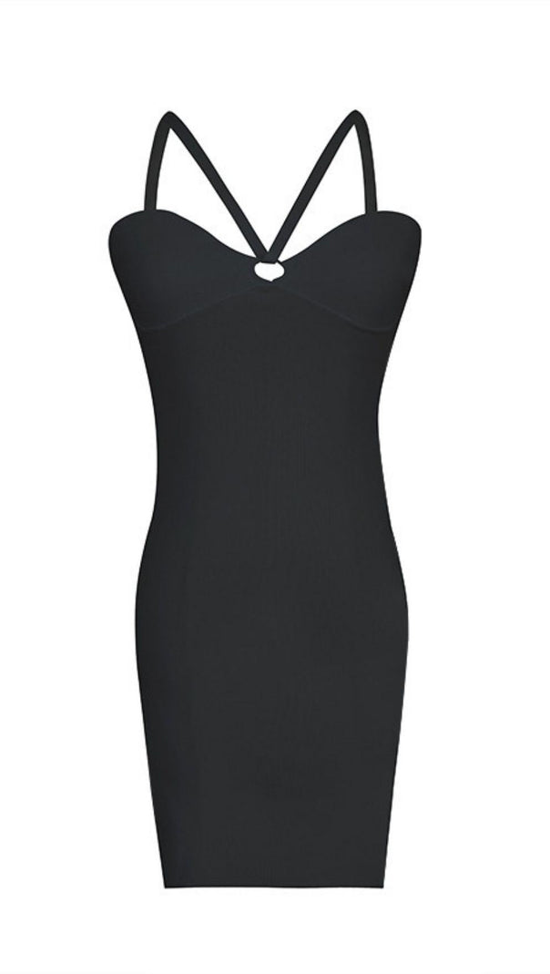 AIIZIE STRAPPY SLEEVELESS CUT OUT MIDI BANDAGE DRESS - product image