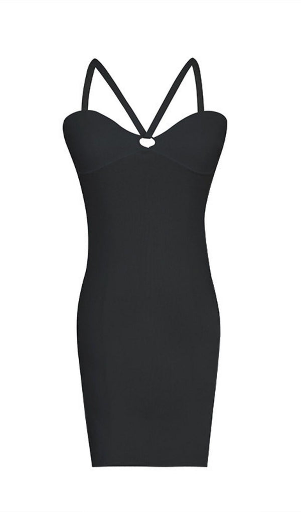 STRAPPY SLEEVELESS CUT OUT MIDI BANDAGE DRESS