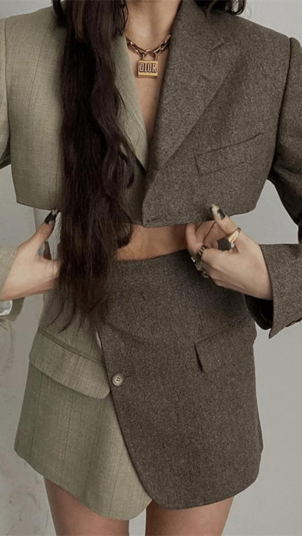 AIIZIE STITCHING CONTRAST COLOR SUIT - product image