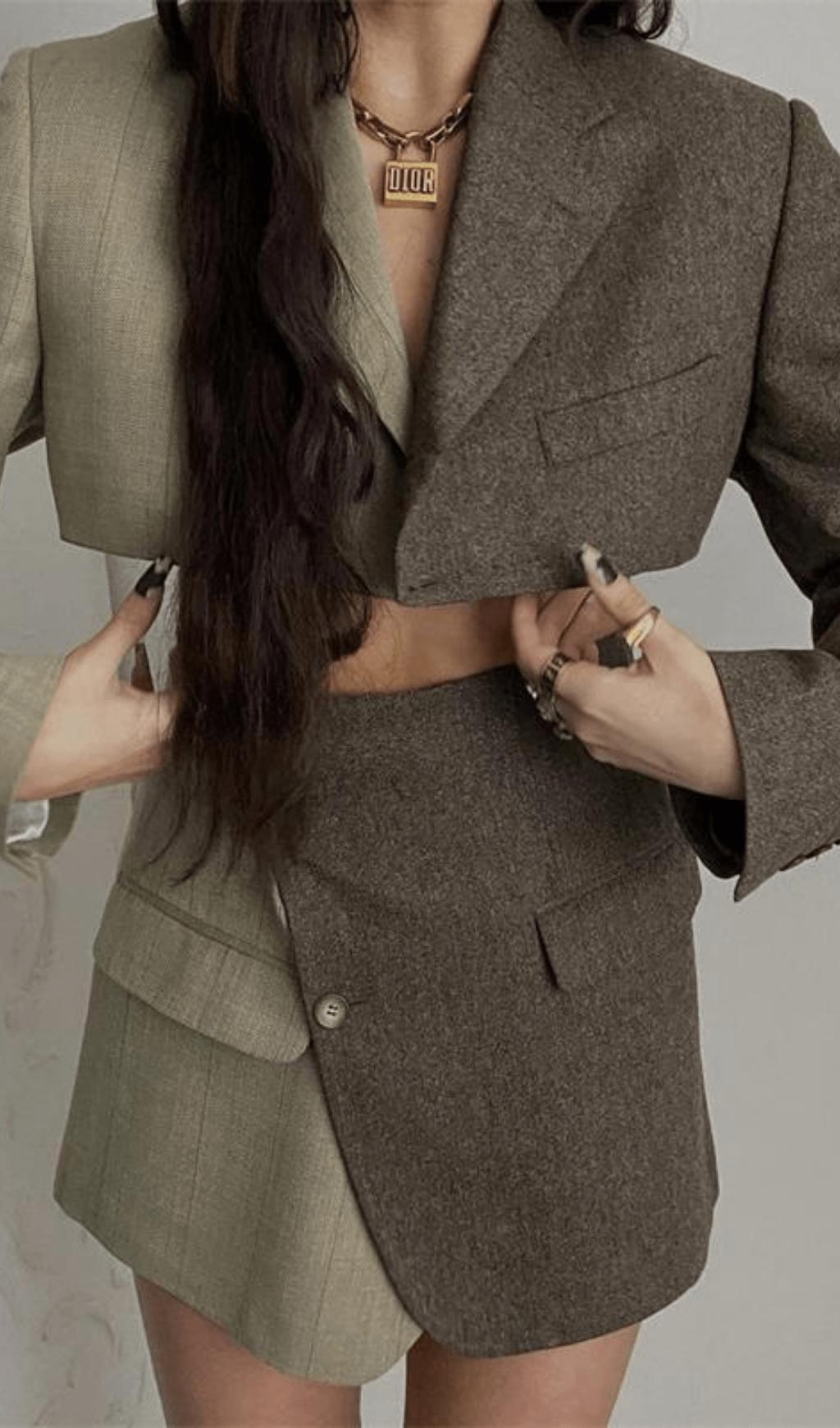 STITCHING CONTRAST COLOR SUIT