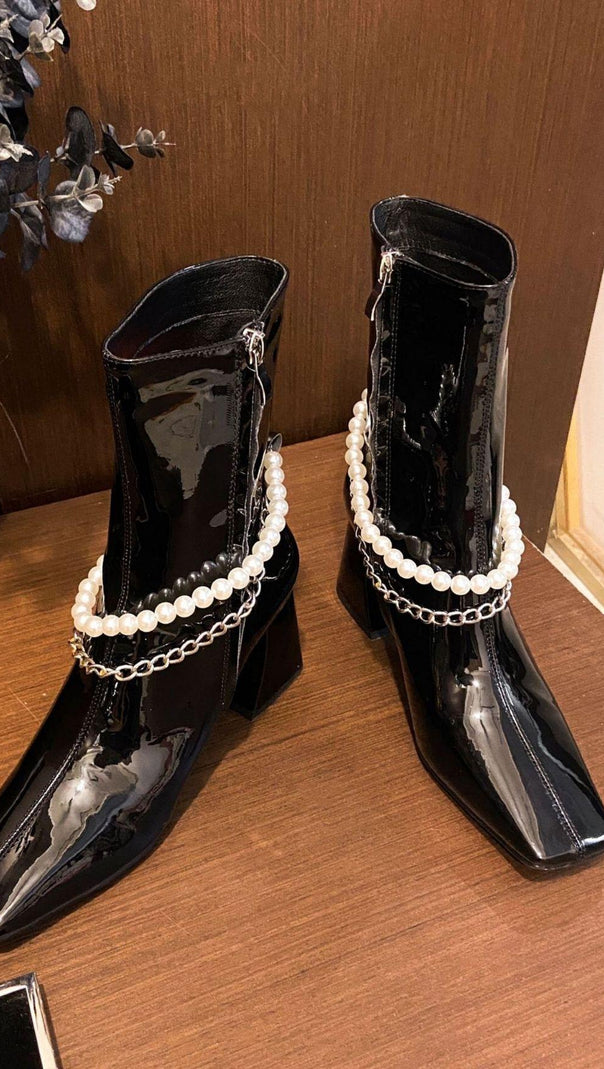 AIIZIE SQUARE TOE FASHION SHORT BOOTS - product image