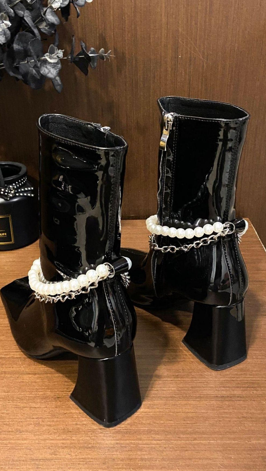 SQUARE TOE FASHION SHORT BOOTS