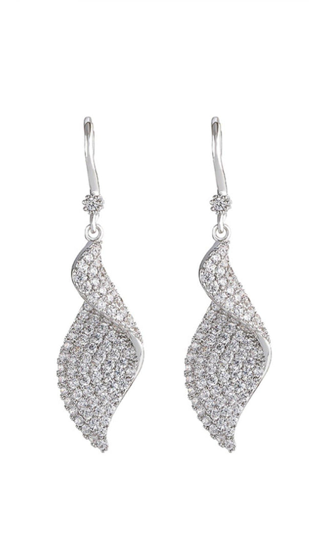 AIIZIE SPRIAL LONG ZIRCON EARRINGS - product image