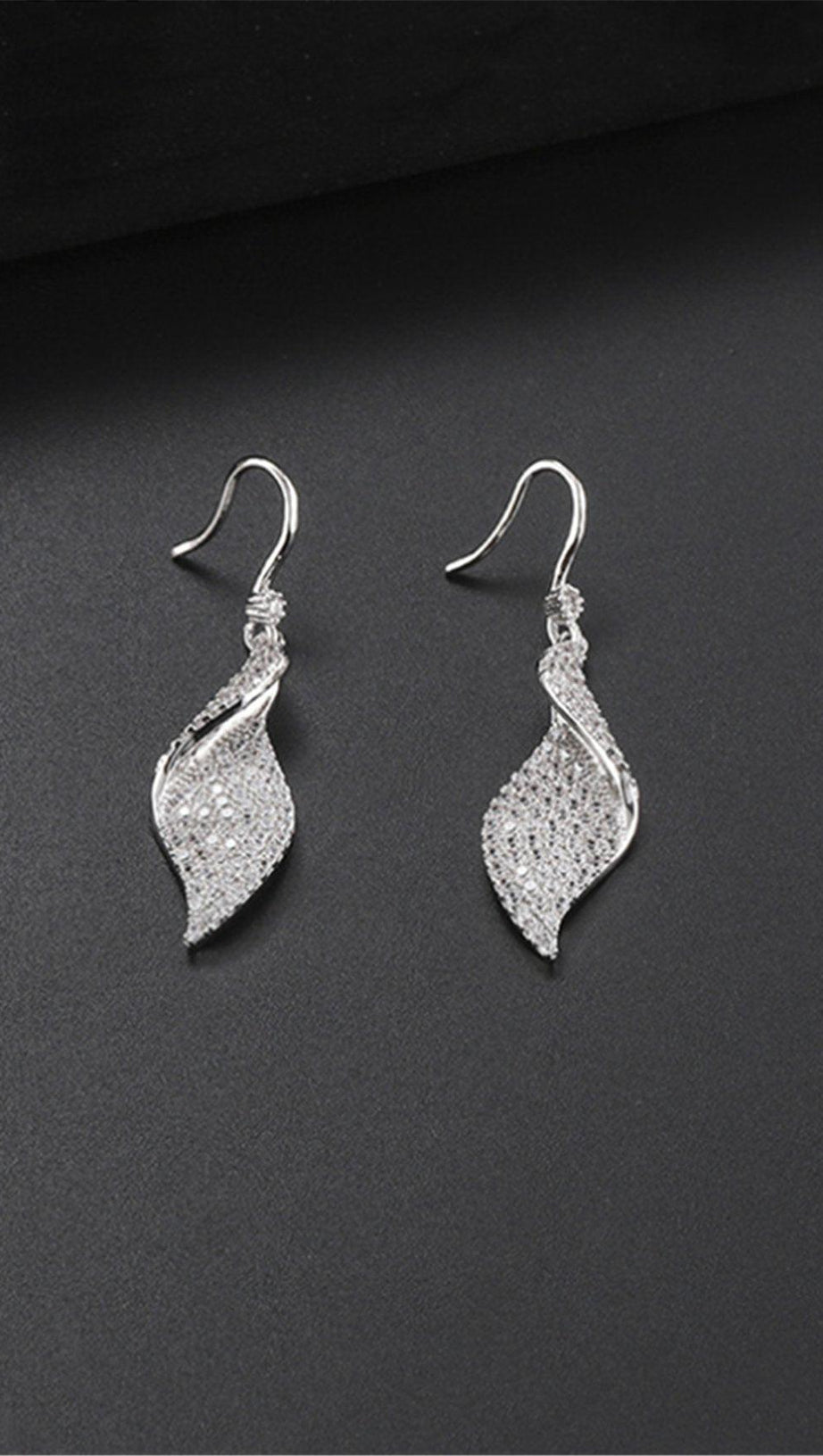 SPRIAL LONG ZIRCON EARRINGS