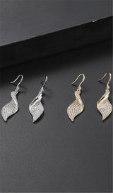 SPRIAL LONG ZIRCON EARRINGS