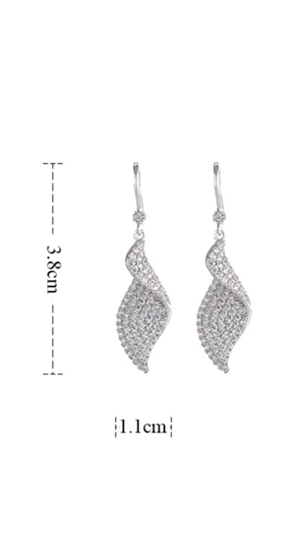 AIIZIE SPRIAL LONG ZIRCON EARRINGS - product image