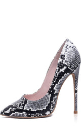 SNAKE PATTERN STILETTO HIGH HEELS