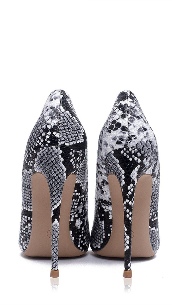 AIIZIE SNAKE PATTERN STILETTO HIGH HEELS - product image