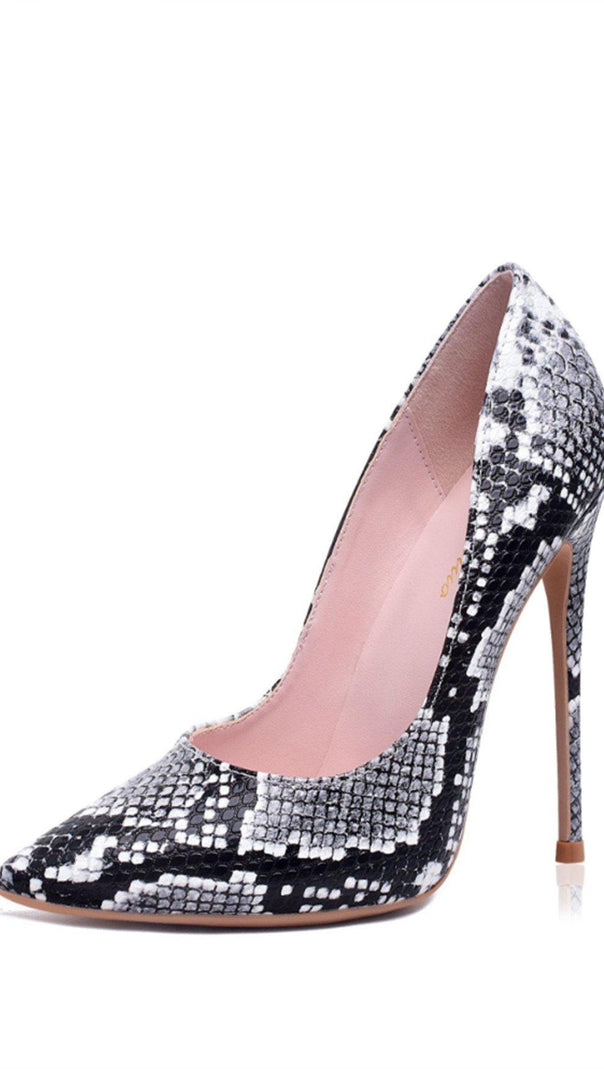 AIIZIE SNAKE PATTERN STILETTO HIGH HEELS - product image