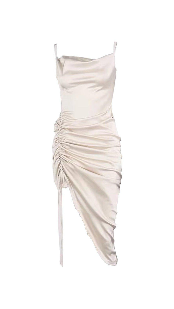 AIIZIE IVORY SLIT PLEATED SLING DRESS - product image
