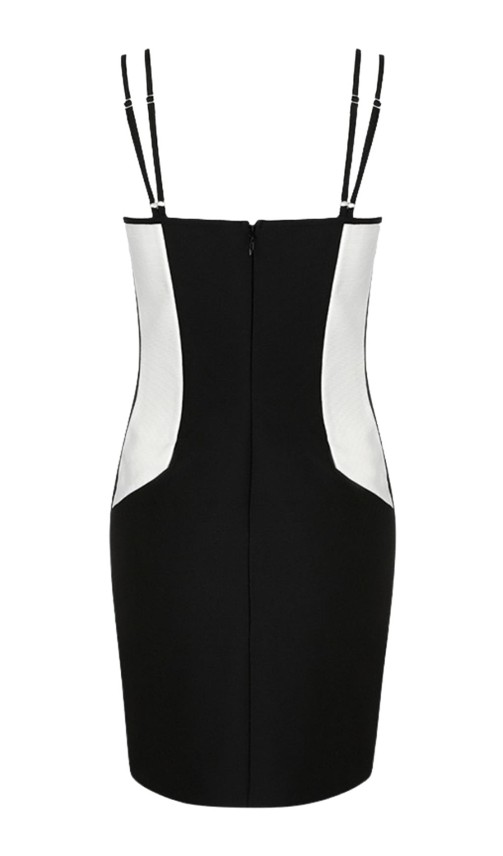 SLING LOW NECKLINE SLEEVE LAYERED DRESS