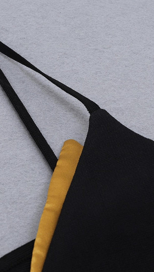 AIIZIE SLING LOW NECKLINE HOLLOWED OUT IRREGULAR STITCHING DRESS - product image