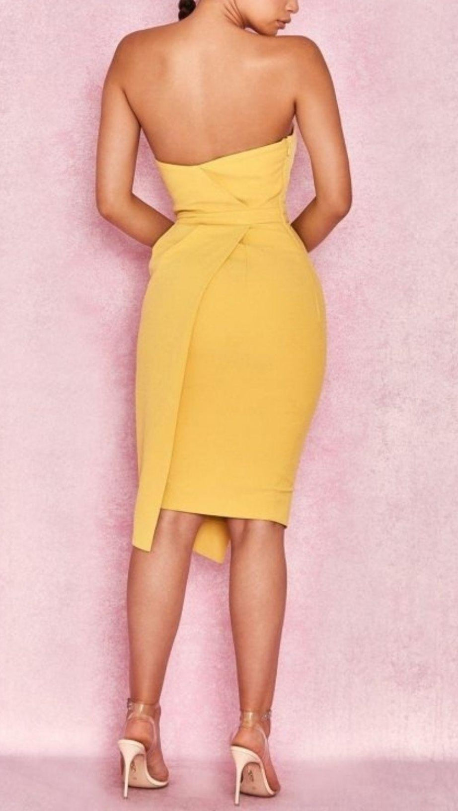 MINI ABITO CON PIEGATURA ANTERIORE GIALLO