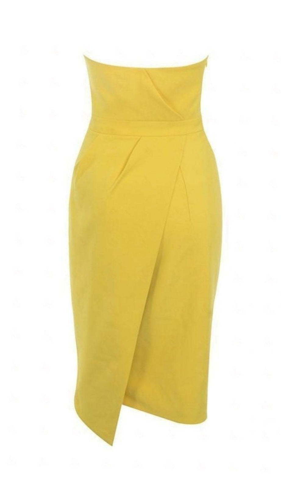 MINI ABITO CON PIEGATURA ANTERIORE GIALLO