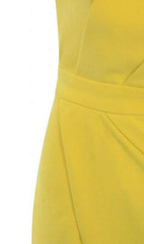 FOLD FRONT MINI DRESS IN YELLOW