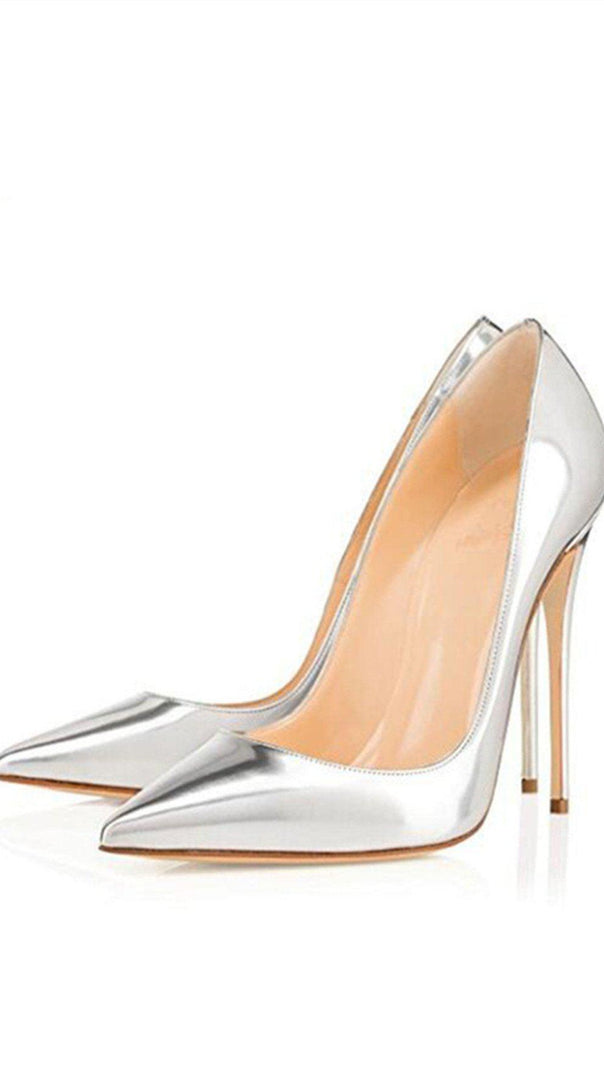 AIIZIE SILVER STILETTO HIGH HEELS - product image
