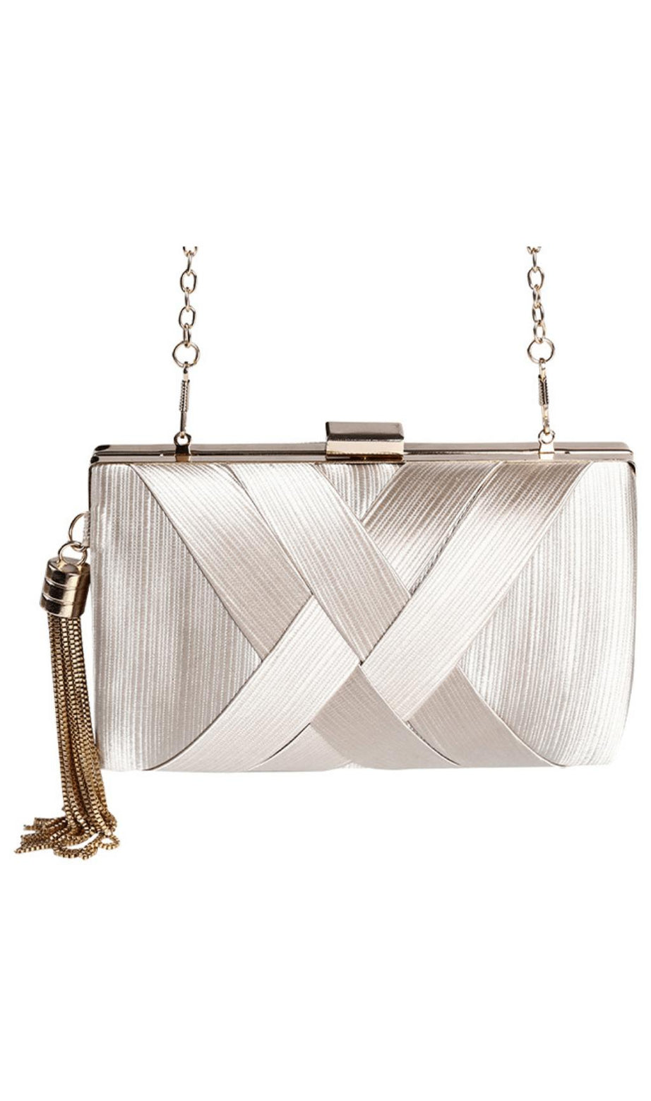Silk clutch with tassel pendant