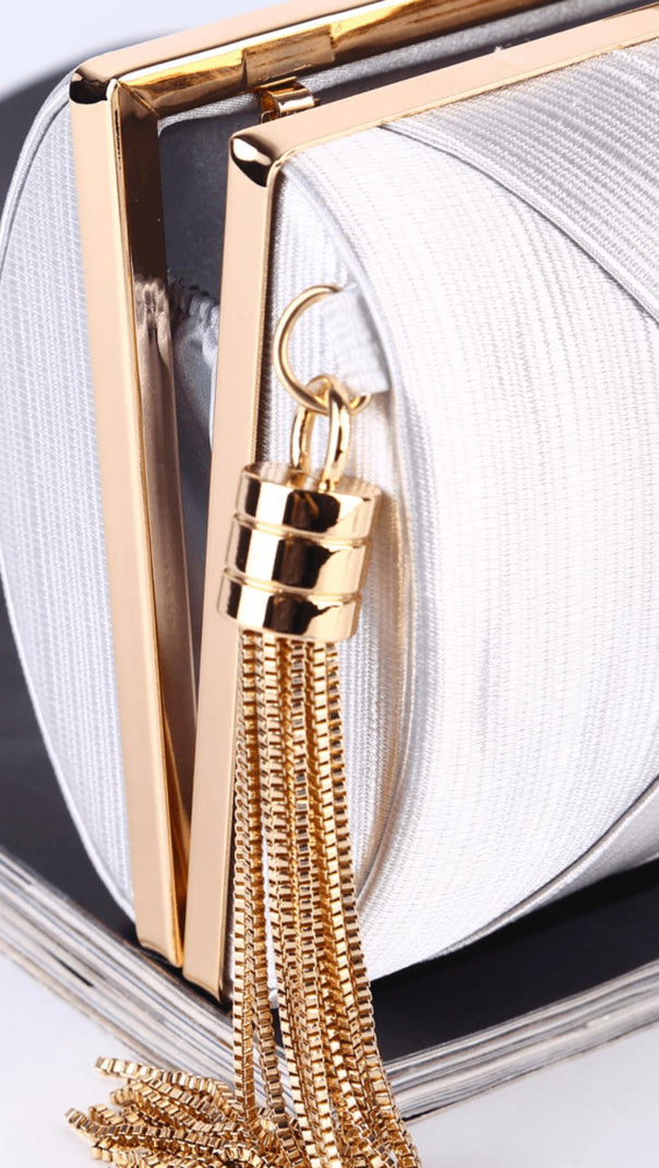 AIIZIE SILK CLUTCH WITH TASSEL PENDANT - product image