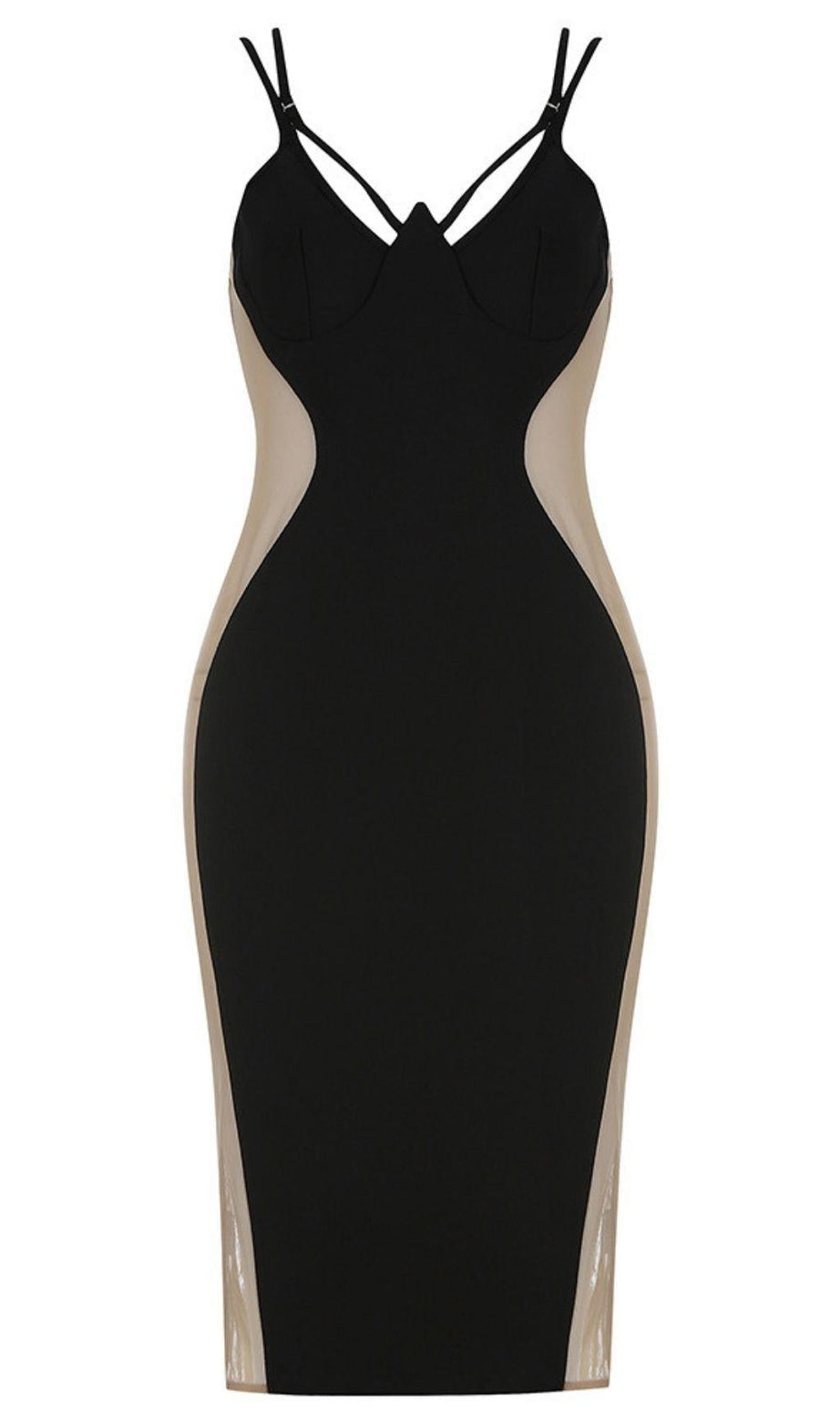 SIDE LACE TRANSPARENT DRESS