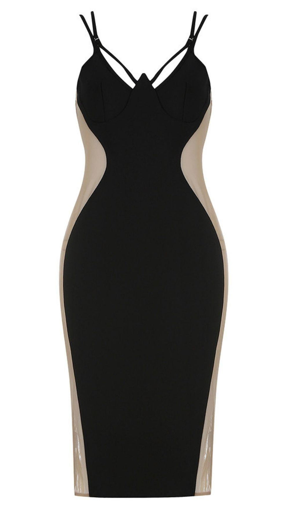 SIDE LACE TRANSPARENT DRESS