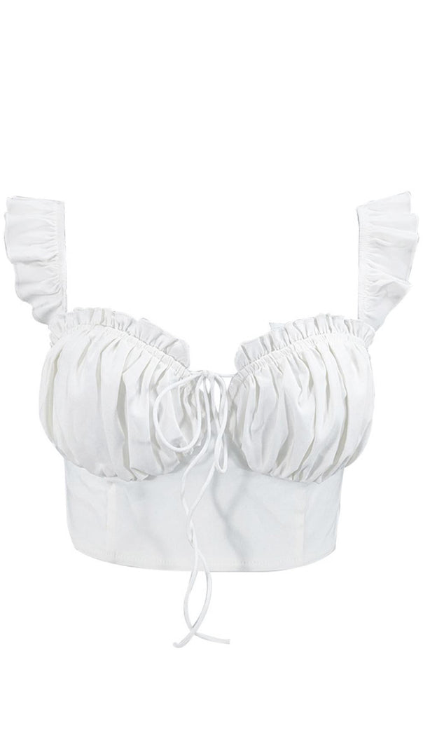 AIIZIE SHORT LACE-UP TOP WITH WOOD EARS - product image