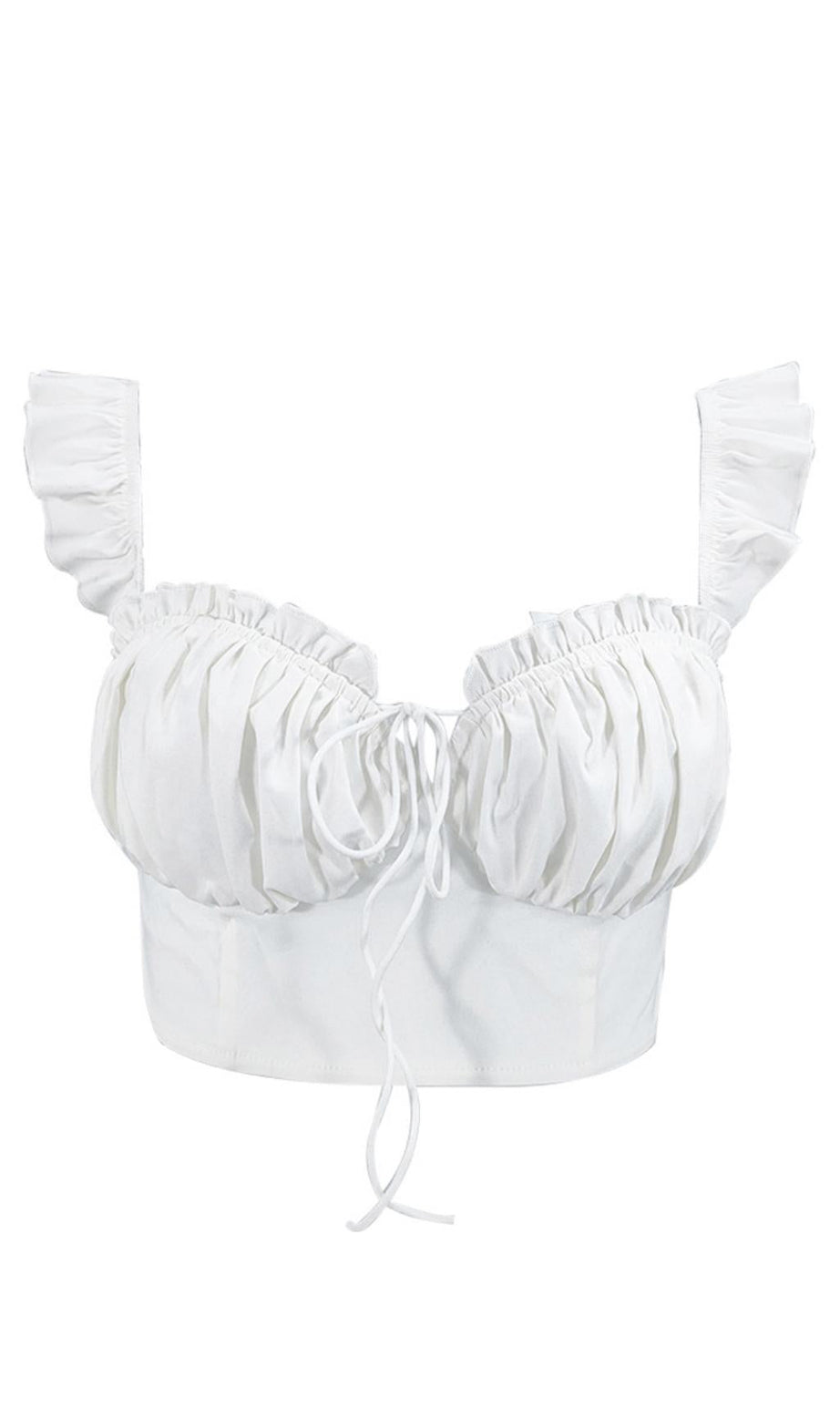 Short lace-up top with wood ears