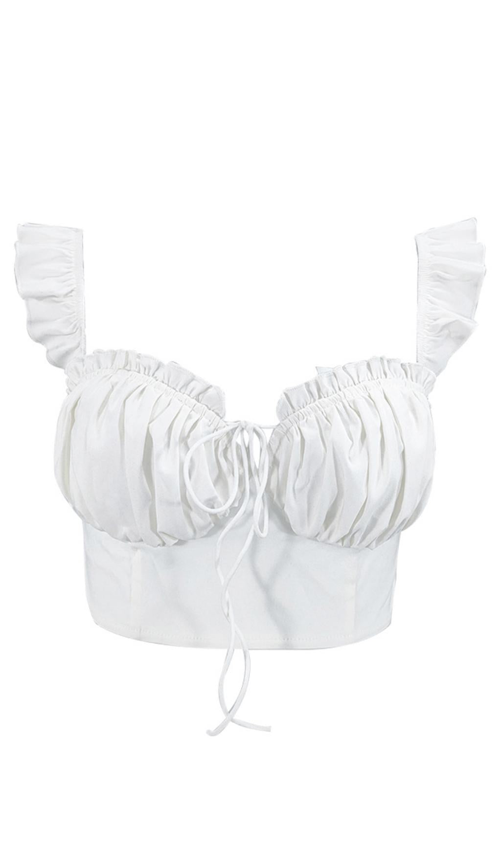 Kurzes Schnürtop mit Holzohren. 