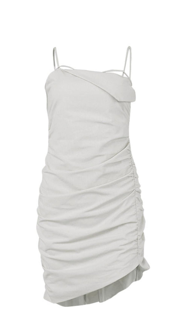 AIIZIE IVORY STRAPPY LAPELS MINI DRESS - product image