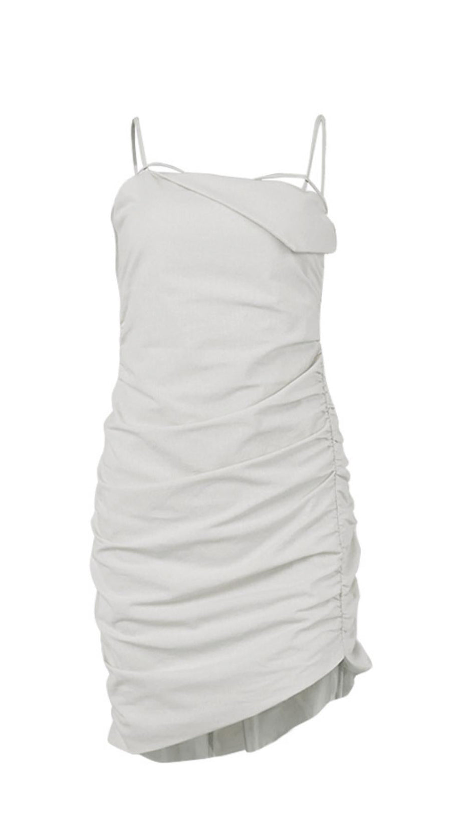 IVORY STRAPPY LAPELS MINI DRESS