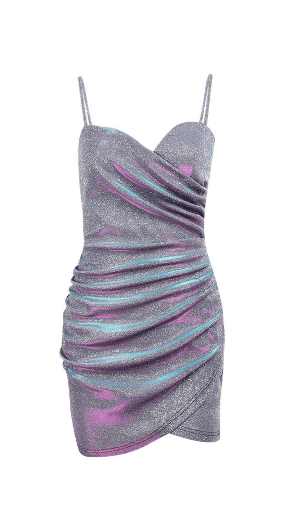 SHINY CROSS STRAP DRESS.