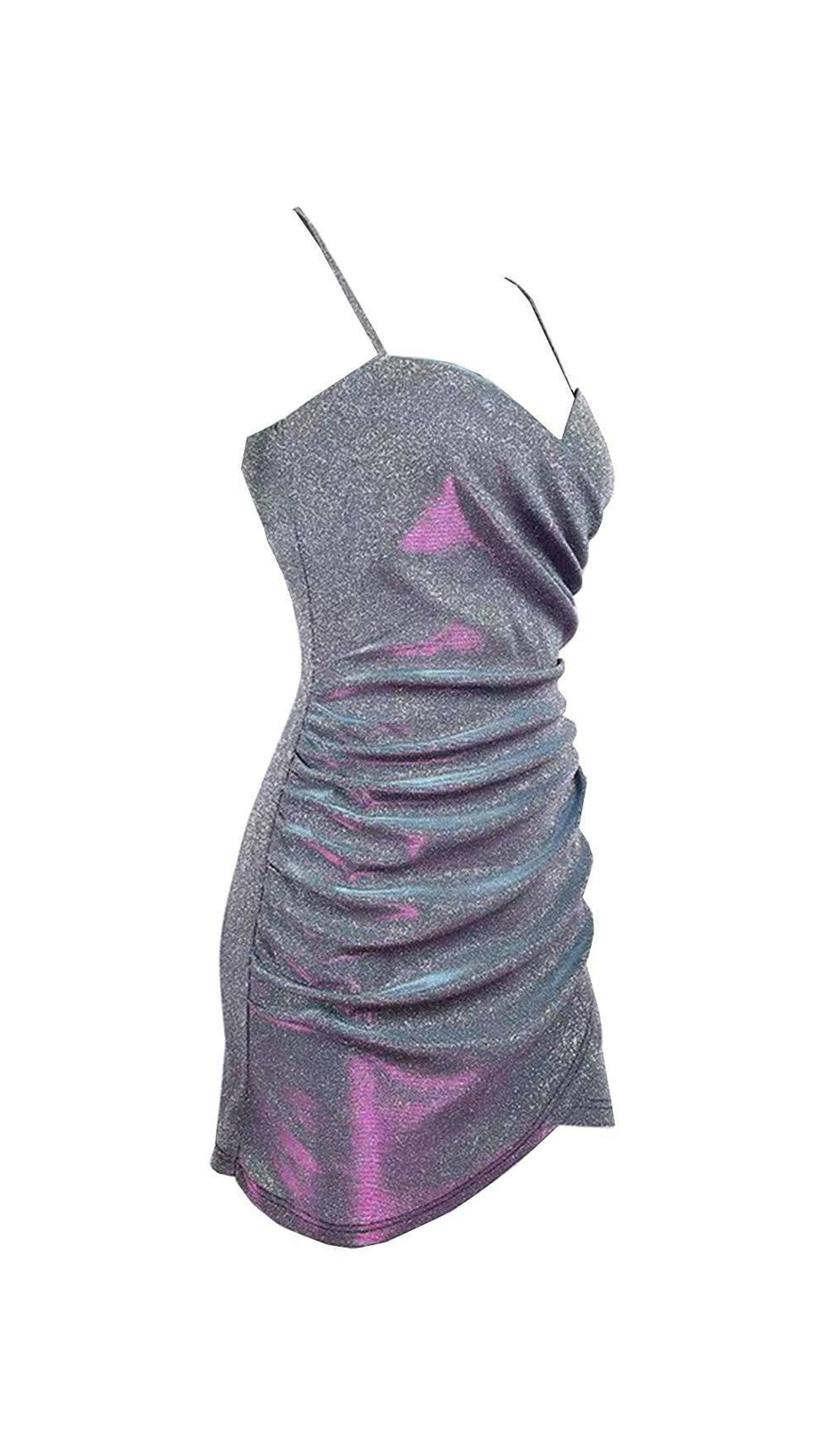 SHINY CROSS STRAP DRESS.