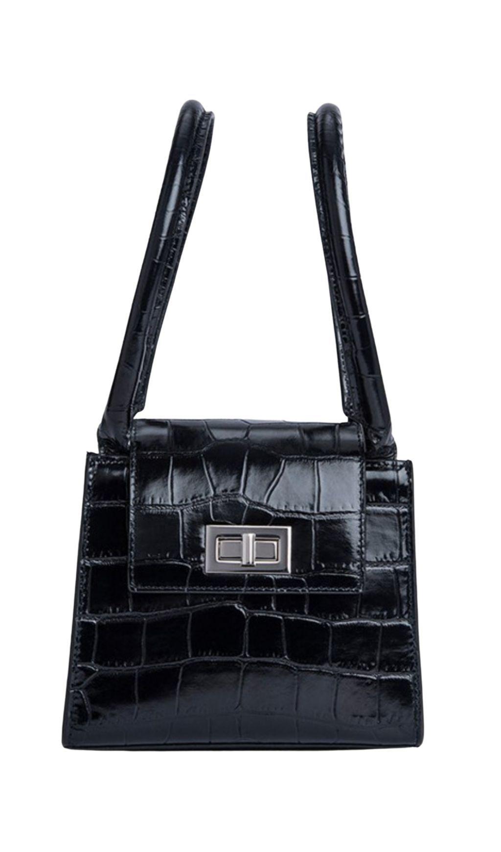 GLÄNZENDER BEUTEL MIT KROKODILMUSTER