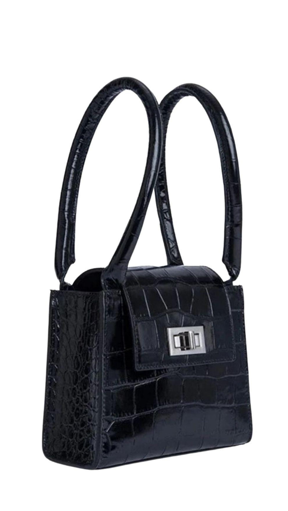 GLÄNZENDER BEUTEL MIT KROKODILMUSTER