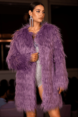 Totidi Purple Concert Eco-Fur Jacket