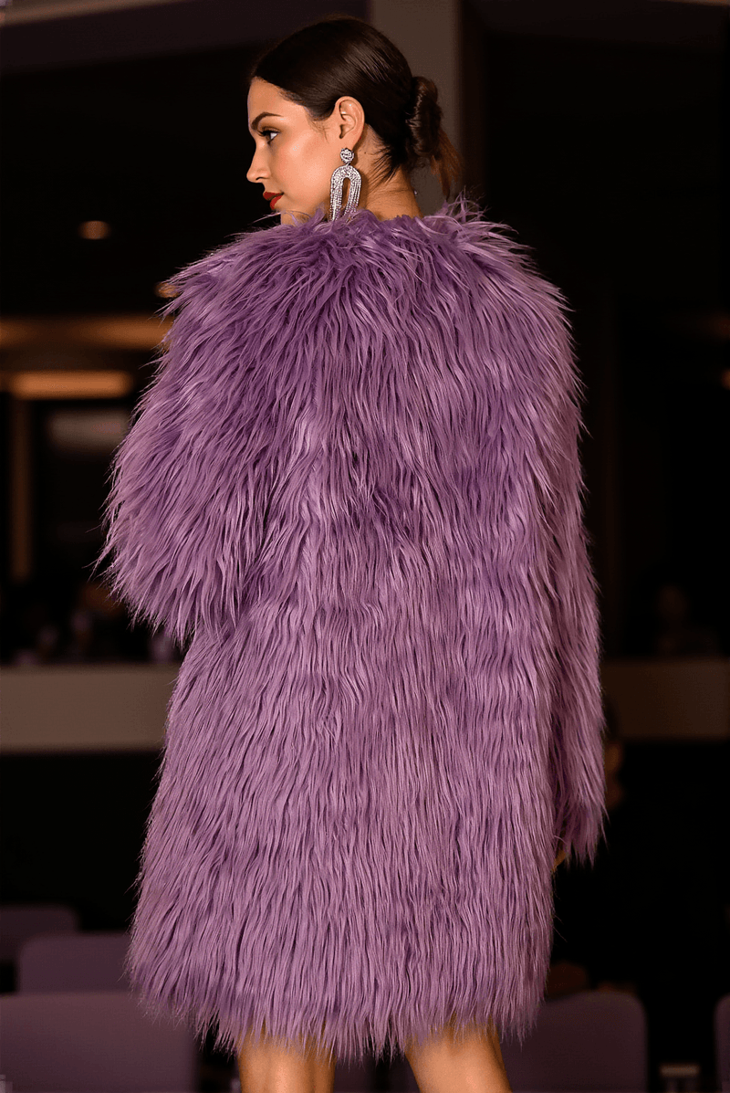 Totidi Purple Concert Eco-Fur Jacket