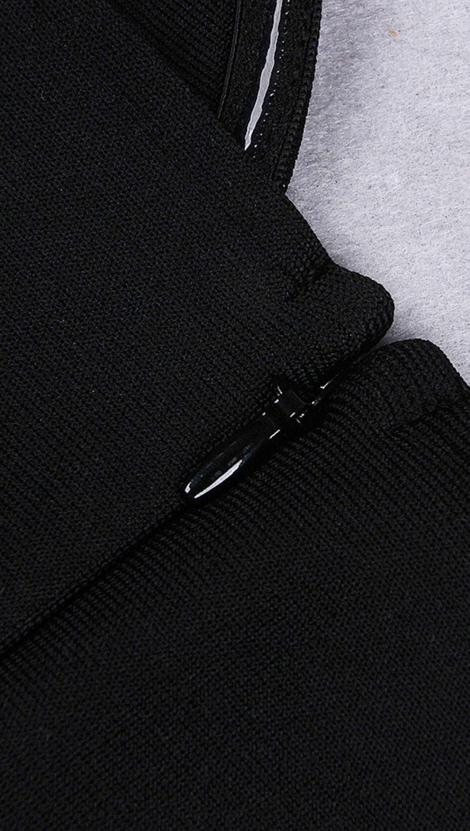 ABITO BENDAGGIO CON SPACCHI SENZA SPALLINE IN NERO