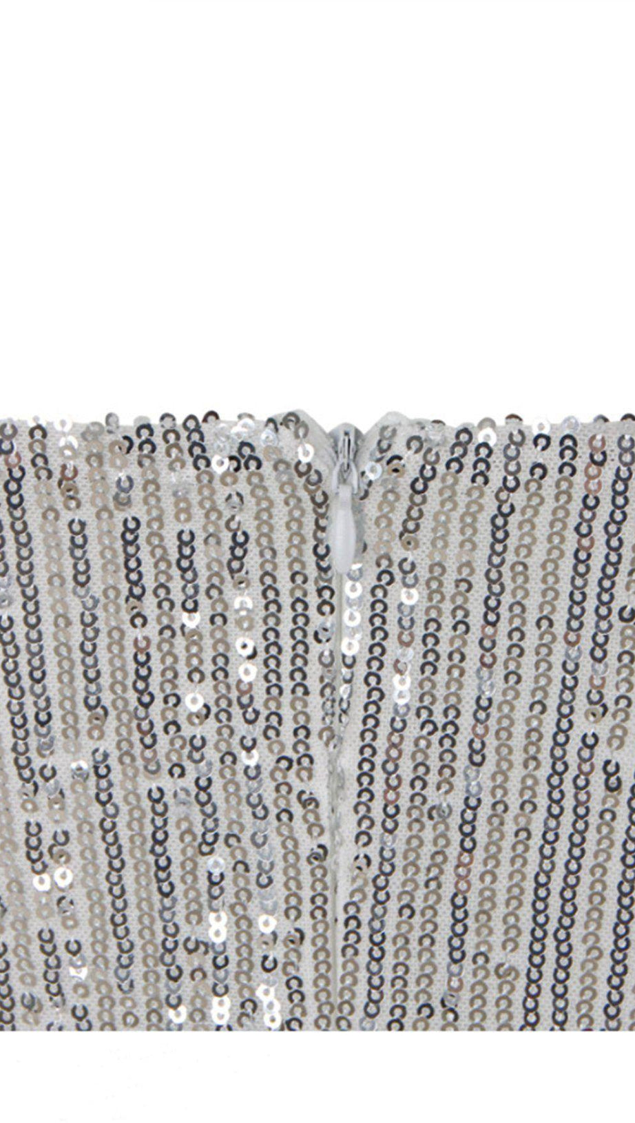 SEXY SILVER SLIT COCKTAIL DRESS