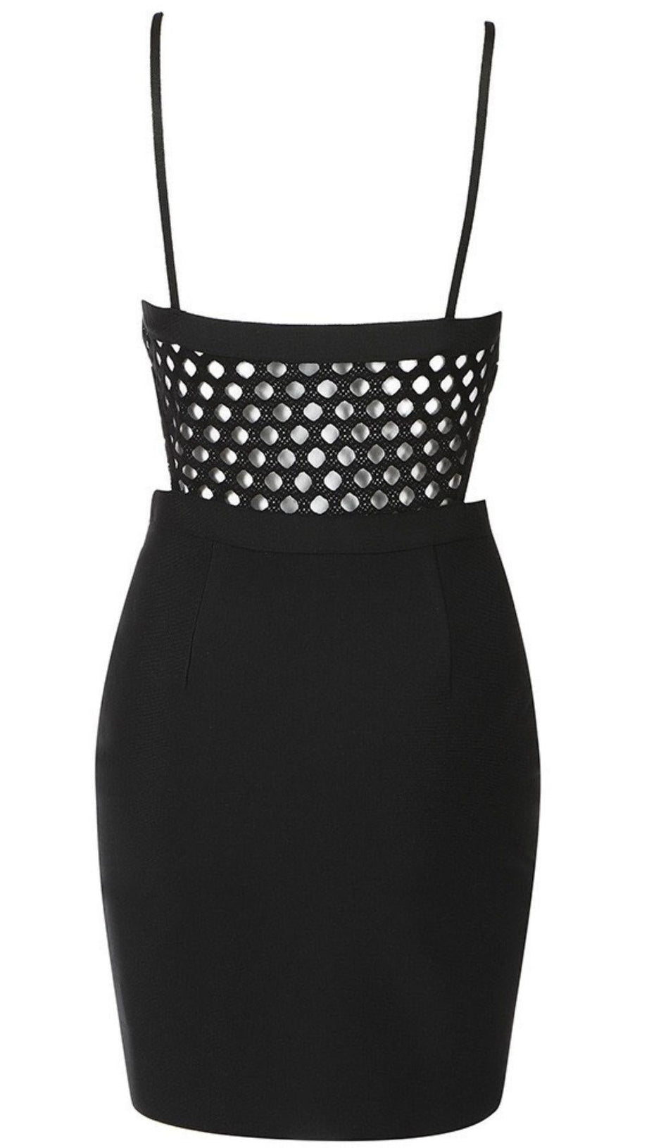 SEE-THROUGH DRESS WITH FISHNET.