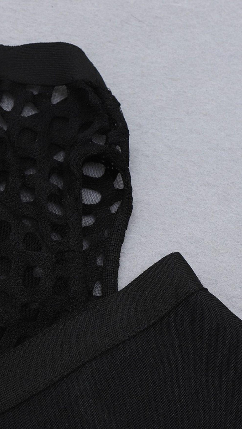 SEE-THROUGH DRESS WITH FISHNET.