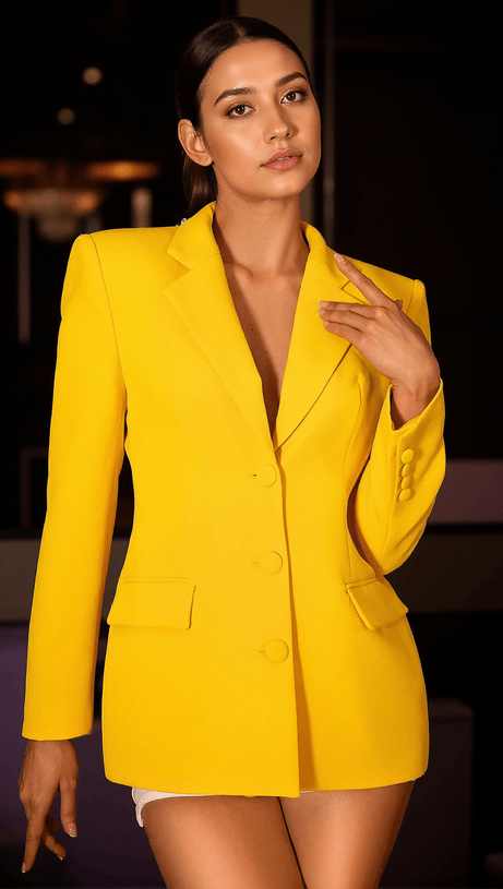 FOTOULA BACKLESS RHINESTONE CUT OUT BLAZER
