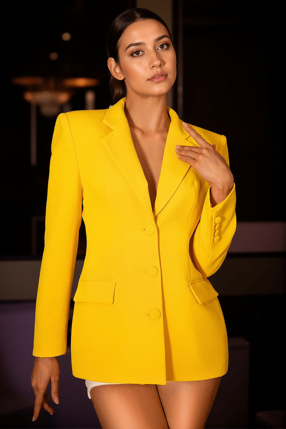 FOTOULA BACKLESS RHINESTONE CUT OUT BLAZER