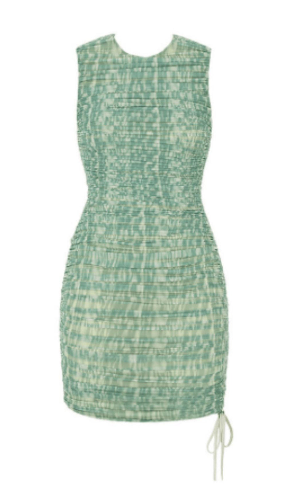 RUCHED MESH MINI DRESS