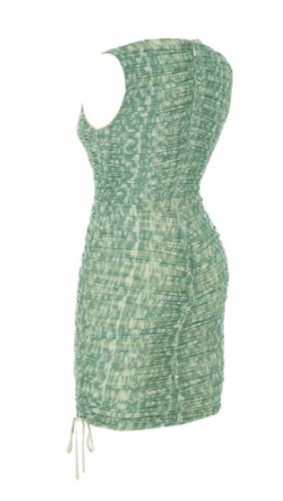 RUCHED MESH MINI DRESS