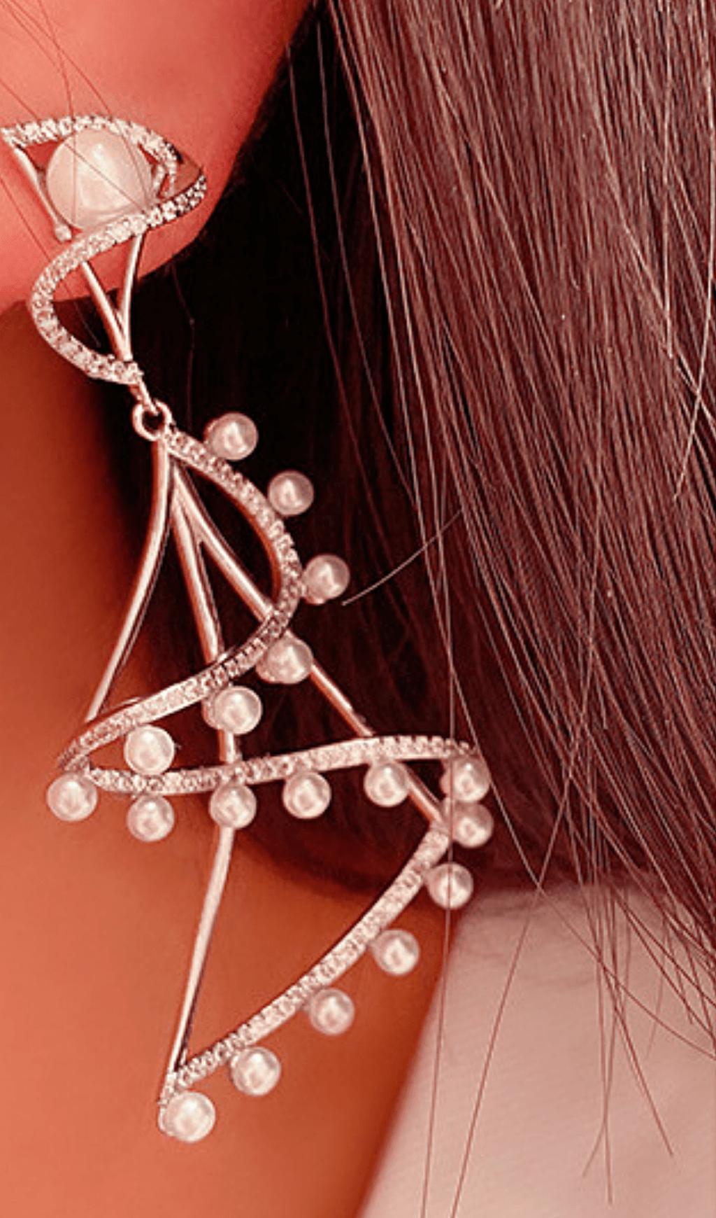 ORECCHINI CON PERLE BALLERINE ROTANTI